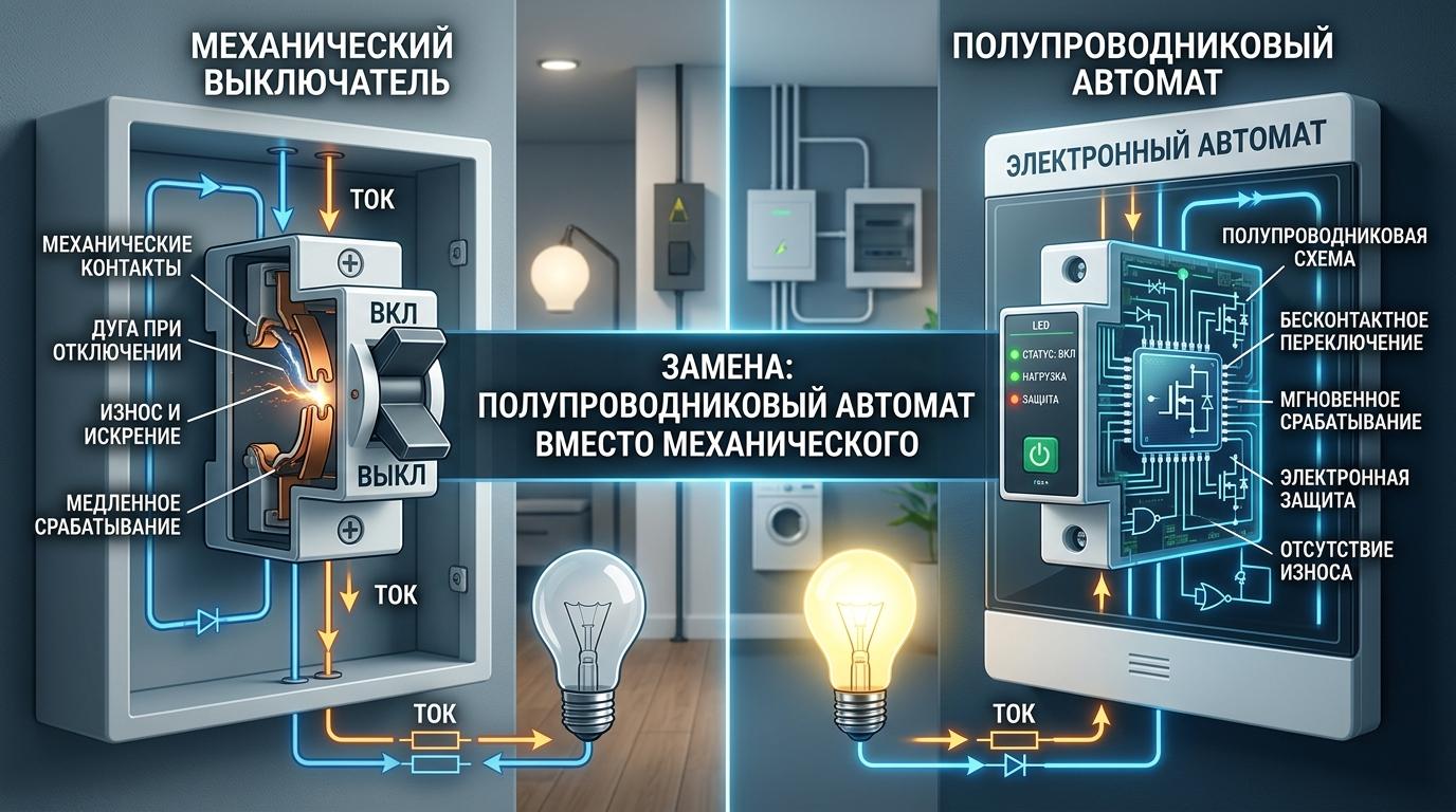 Полупроводниковый автомат вместо механического выключателя